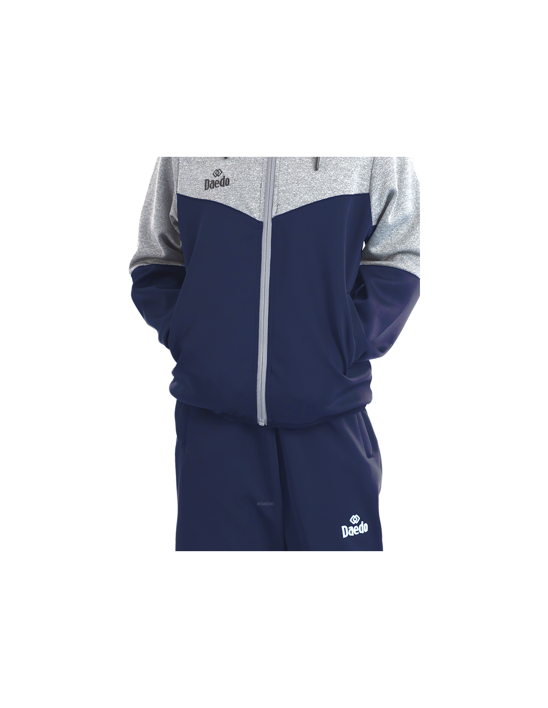 Hooded Sweatshirt Grey/Navy Blue*++*Hooded Sweatshirt Grey/Navy Blue